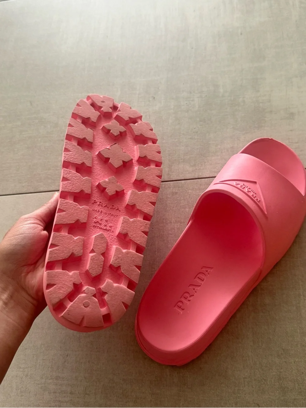 Prada Women’s Pink Slide Sandals